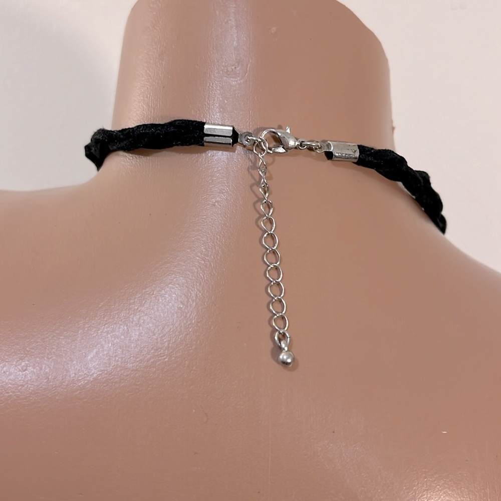 Silver Statement Choker Necklace - image 2